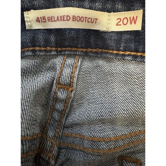 Womens Jeans-LEVI'S-dark blue denim stretch "415 Relaxed Bootcut"-20W - Picture 8 of 9